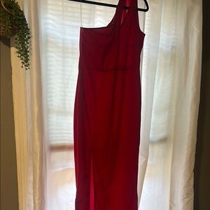 Elegant Red One-Shoulder Dress